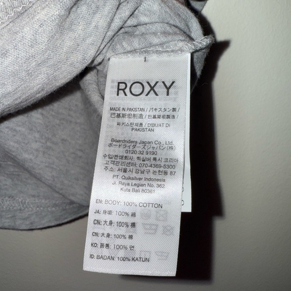 Roxy Heather Gray Short Sleeve Tee Size XL 100% Cotton NWT - Picture 3 of 6